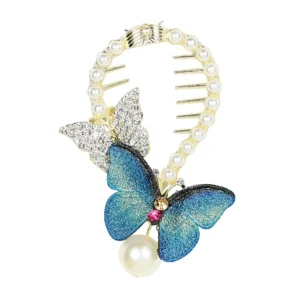 Adorable Blue Butterfly Clasp Hair Clip. Trendy Hair Accessories for sale Toronto Ontario Canada. Shop Online at CutefunnyStuff.com
