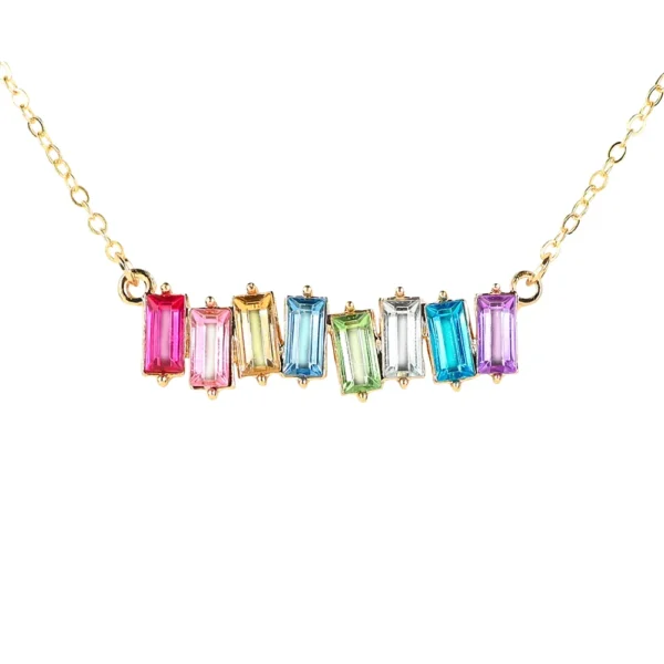 Beautiful Rainbow Gem Necklace. beautiful colorful necklace for fun occasions. Trendy Necklace. Find it at the best novelty gift shop at cute funny stuff Toronto Ontario Canada